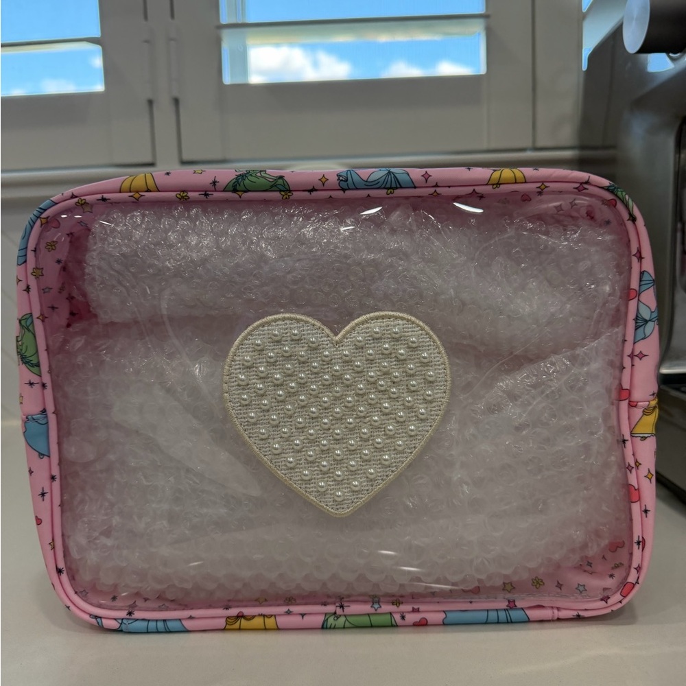 Stoney Clover Lane Pink Heart Cosmetic Bag